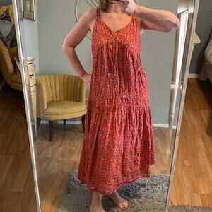 Joie Drop-Waist Cotton Maxi Sundress